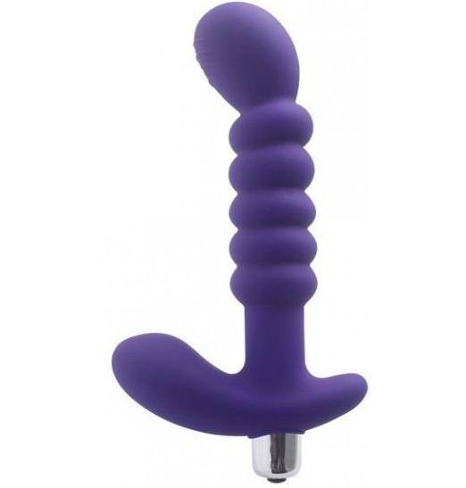 Фиолетовый рельефный вибростимулятор простаты - 17,5 см. Фиолетовый рельефный вибростимулятор простаты - 17,5 см.