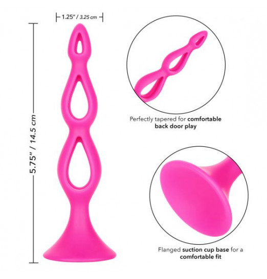 Розовая анальная елочка Silicone Triple Probe - 14,5 см. Розовая анальная елочка Silicone Triple Probe - 14,5 см.