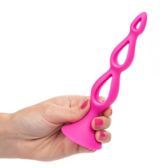 Розовая анальная елочка Silicone Triple Probe - 14,5 см. Розовая анальная елочка Silicone Triple Probe - 14,5 см.