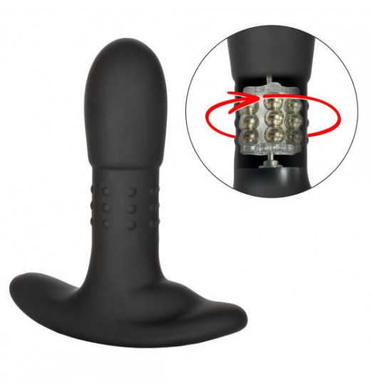 Черный массажер простаты Eclipse Beaded Probe - 12,75 см.