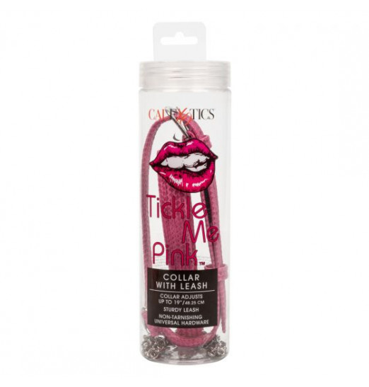 Розовый ошейник с поводком Tickle Me Pink Collar With Leash