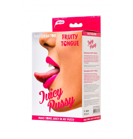 Телесный двусторонний мастурбатор Fruity Tongue - ротик и вагина