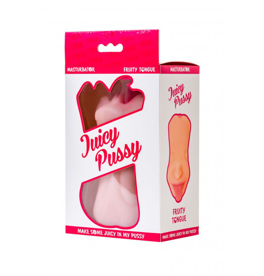 Телесный двусторонний мастурбатор Fruity Tongue - ротик и вагина