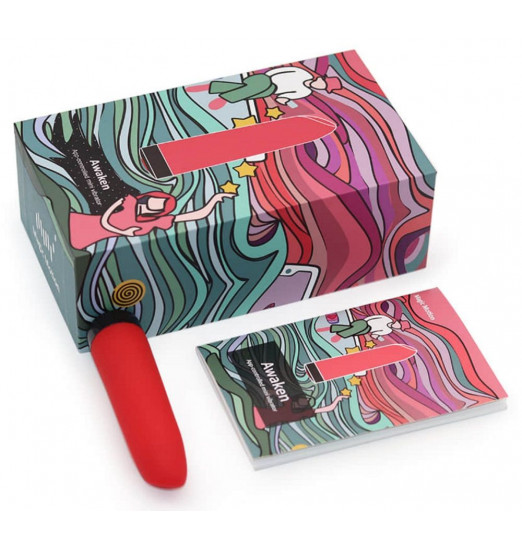 Красный мини-вибратор Awaken со скошенным кончиком - 10 см.