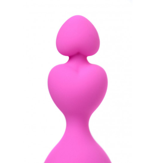 Розовая силиконовая анальная цепочка Sweety - 18,5 см.