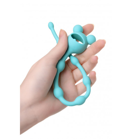 Мятная силиконовая анальная цепочка Froggy - 27,4 см.