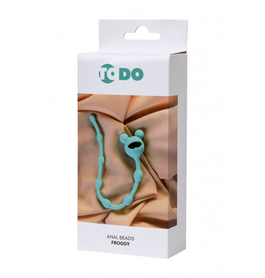 Мятная силиконовая анальная цепочка Froggy - 27,4 см.