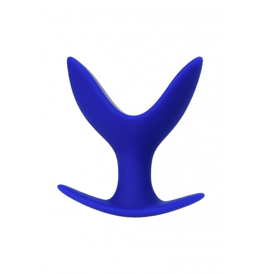 Синяя силиконовая расширяющая анальная втулка Bloom - 9 см.