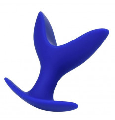 Синяя силиконовая расширяющая анальная втулка Bloom - 9 см.