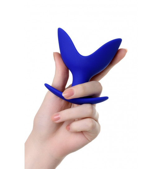 Синяя силиконовая расширяющая анальная втулка Bloom - 9,5 см. Синяя силиконовая расширяющая анальная втулка Bloom - 9,5 см.