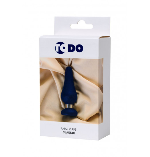 Синяя силиконовая анальная втулка с ограничителем - 13 см. Синяя силиконовая анальная втулка с ограничителем - 13 см.