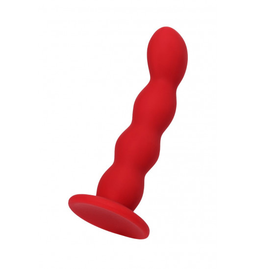 Красный силиконовый анальный фаллоимитатор Favorite - 13 см.