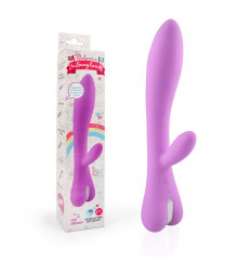 Сиреневый вибромассажер со стимулятором клитора и 10 режимами вибрации