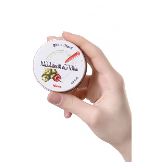 Массажная свеча «Массажный коктейль» с ароматом пина колады - 30 мл.