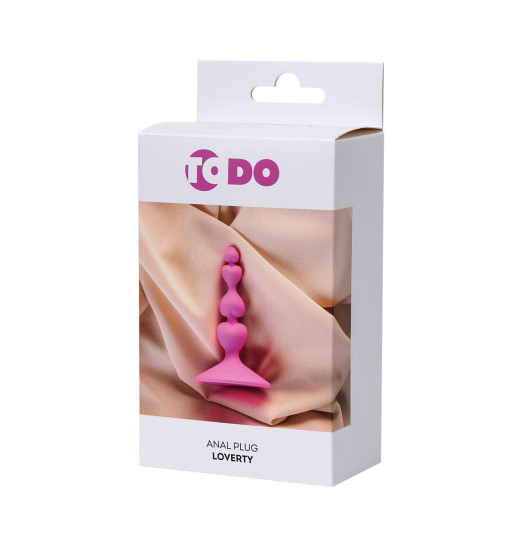 Розовая силиконовая анальная пробка Loverty - 8 см.