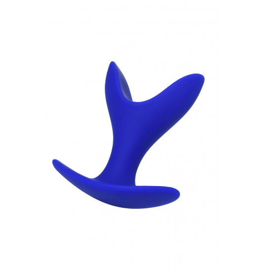 Синяя силиконовая расширяющая анальная пробка Bloom - 8,5 см.