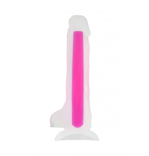 Прозрачно-розовый фаллоимитатор, светящийся в темноте, Tony Glow - 20 см. Прозрачно-розовый фаллоимитатор, светящийся в темноте, Tony Glow - 20 см.