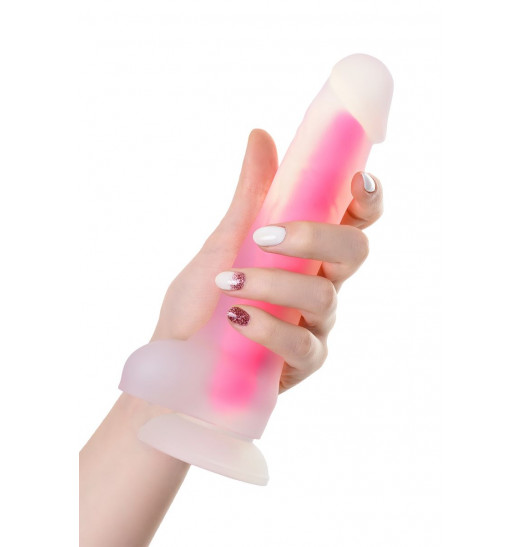 Прозрачно-розовый фаллоимитатор, светящийся в темноте, Tony Glow - 20 см. Прозрачно-розовый фаллоимитатор, светящийся в темноте, Tony Glow - 20 см.