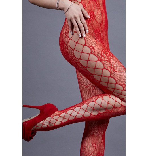 Пикантный кружевной боди-комбинезон с цветочным принтом