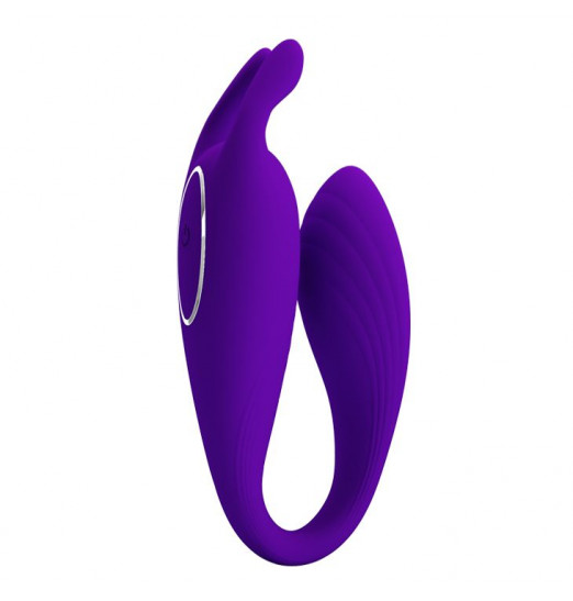 Фиолетовый U-образный вибратор для пар Bill с пультом ДУ