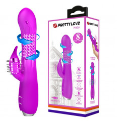 Лиловый вибратор Molly с вращающимися бусинами - 20,5 см.