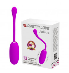 Лиловое перезаряжаемое виброяйцо Julius