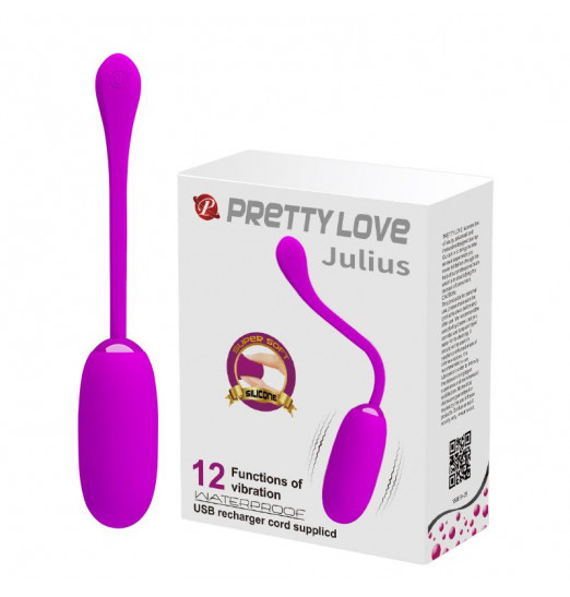 Лиловое перезаряжаемое виброяйцо Julius