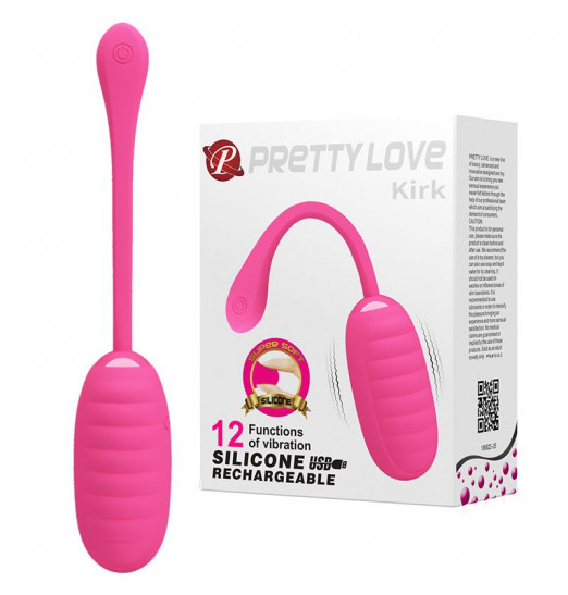 Розовое перезаряжаемое виброяйцо Kirk
