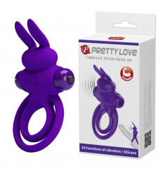 Фиолетовое эрекционное кольцо с вибростимуляцией клитора Vibrant Penis Ring III