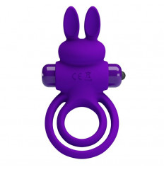 Фиолетовое эрекционное кольцо с вибростимуляцией клитора Vibrant Penis Ring III