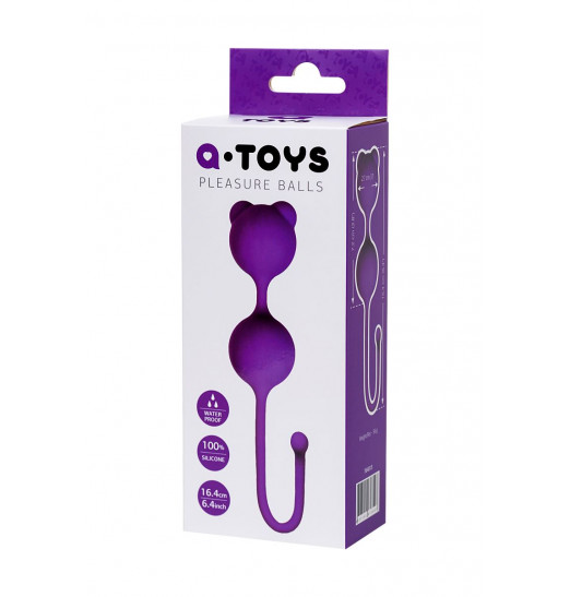 Фиолетовые вагинальные шарики A-Toys с ушками