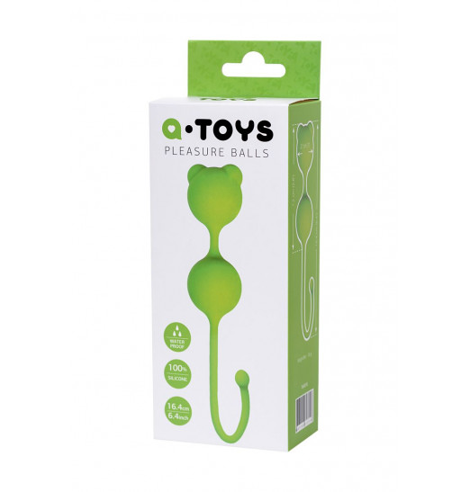 Зеленые вагинальные шарики A-Toys с ушками