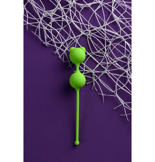 Зеленые вагинальные шарики A-Toys с ушками