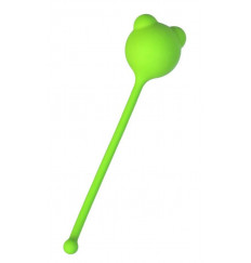 Зеленый силиконовый вагинальный шарик A-Toys с ушками
