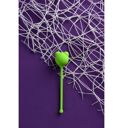 Зеленый силиконовый вагинальный шарик A-Toys с ушками