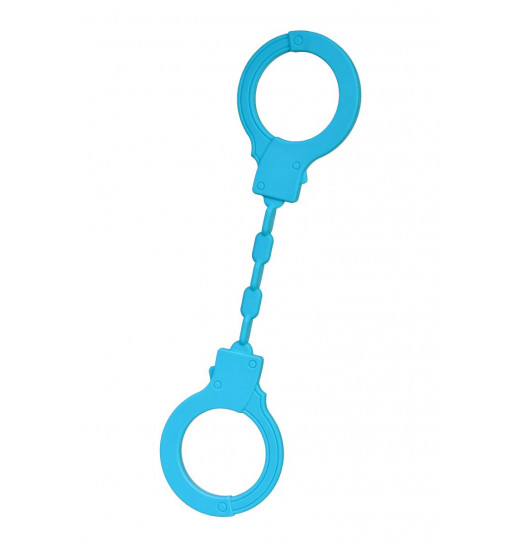 Голубые силиконовые наручники A-Toys без ключа