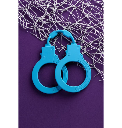 Голубые силиконовые наручники A-Toys без ключа