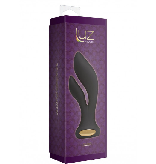 Черный вибромассажёр Aura Double Stimulator - 14,5 см.