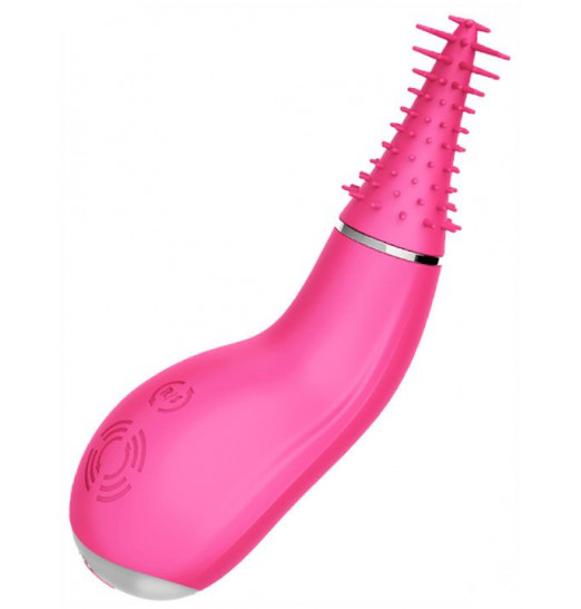 Розовый вибратор Candice с вращением - 12,7 см.