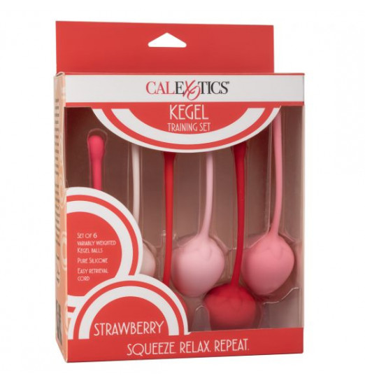Набор из 6 вагинальных шариков-клубничек Kegel Training Set Strawberry