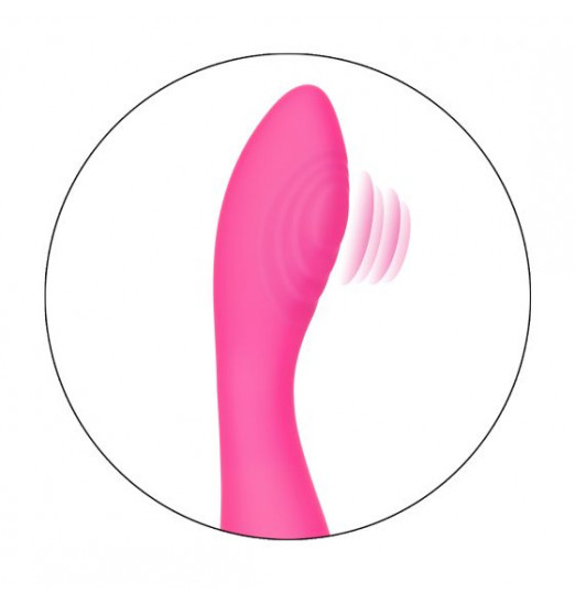 Розовый вибратор Surf City Centerfold с пульсирующим воздействием - 16 см.