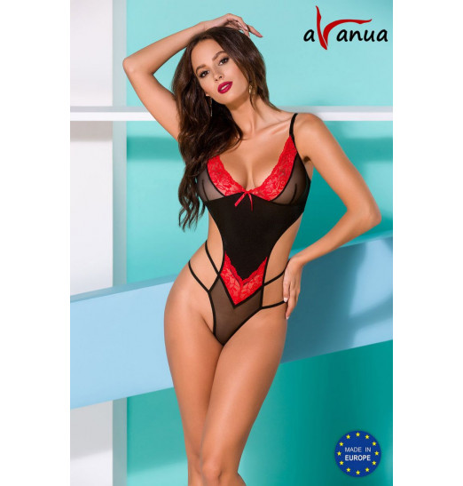 Оригинальное полупрозрачное боди Odina с цветочным принтом