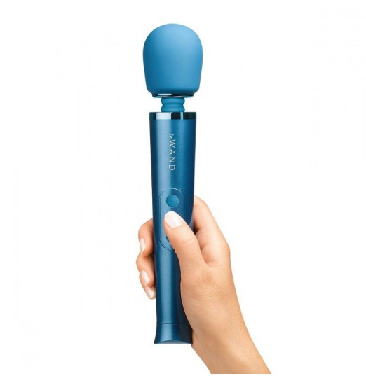 Синий жезловый мини-вибратор Le Wand c 6 режимами вибрации