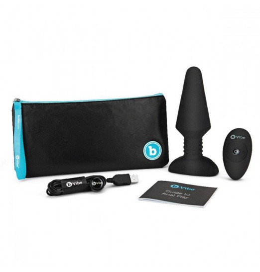 Большая чёрная вибропробка Rimming Plug XL - 16 см.