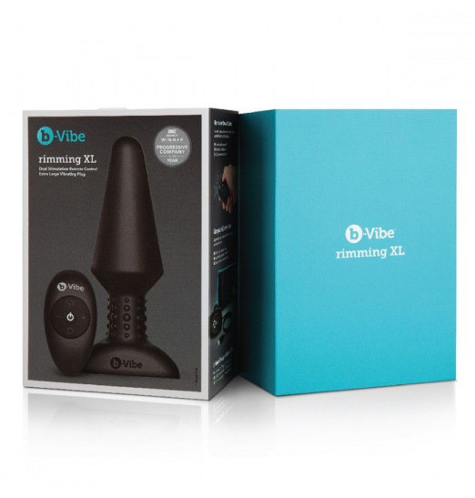 Большая чёрная вибропробка Rimming Plug XL - 16 см.