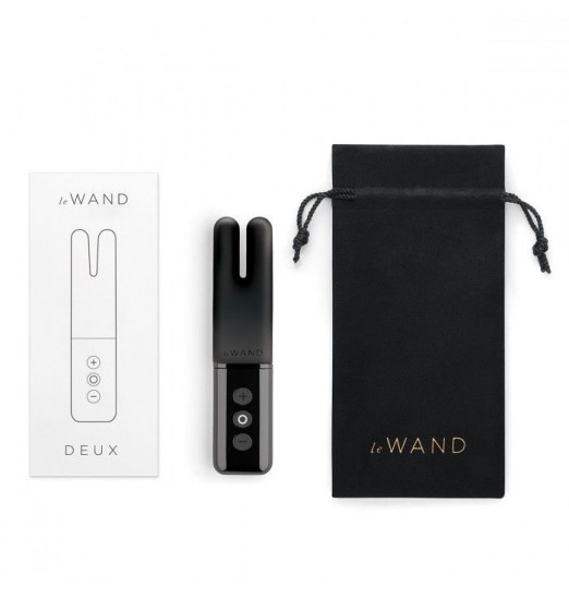 Чёрный двухмоторный мини-вибратор Le Wand Deux Чёрный двухмоторный мини-вибратор Le Wand Deux