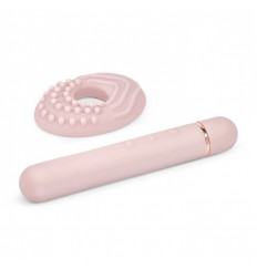 Пудровый мини-вибратор Le Wand Baton с текстурированной насадкой - 11,9 см.