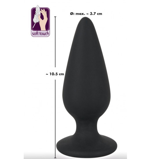 Черная анальная втулка Heavy Plug Large - 10,5 см.