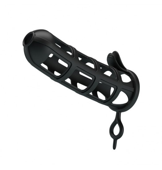 Черная насадка-клетка Penis Sleeve - 11,6 см.