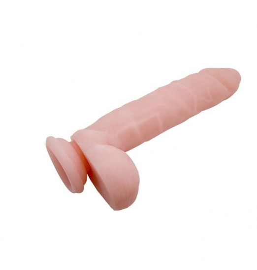 Телесный фаллоимитатор с присоской Super Dildo - 21 см.